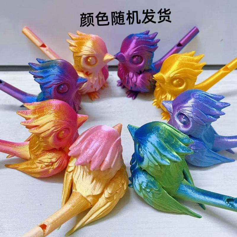 3Dプリント唾鳥笛鳥のおもちゃ露店卸売小学生装飾品カラフルな鳥笛減圧サウンドホイッスル|undefined