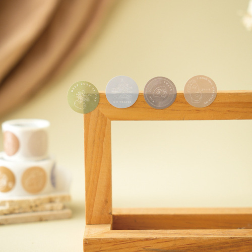 Early Foam Seal Tape, Line Fantasy Series, Ins Tag Round Dot Notebook Material Decorative Sticker, 4 Styles