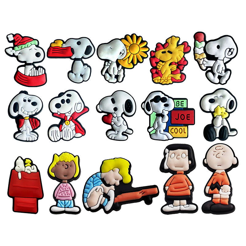 Snoopy hole shoes accessories shoes flower shoe buckle PVC soft rubber cross-border e-commerce shoe accessories beach shoes decorative buckle Snoopy hole shoes accessories shoes flower shoe buckle PVC soft rubber cross-border e-commerce shoe accessories beach shoes decorative buckle