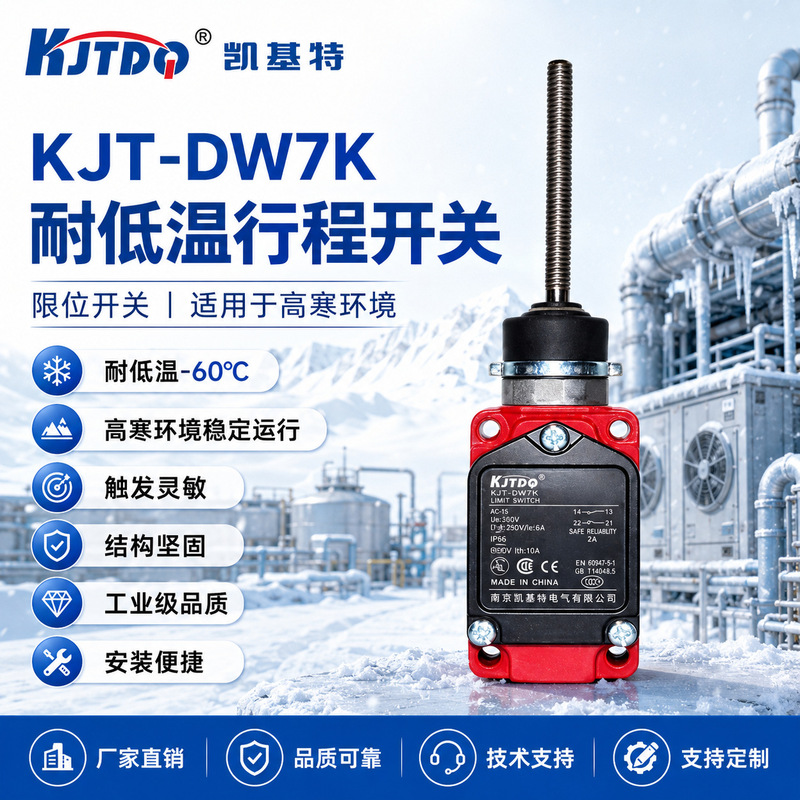 Kaijit Kjt-Dw7K Low-Temperature Resistant Travel Switch, Limit Switch for Harsh Environments, Specialized for Industrial Machinery