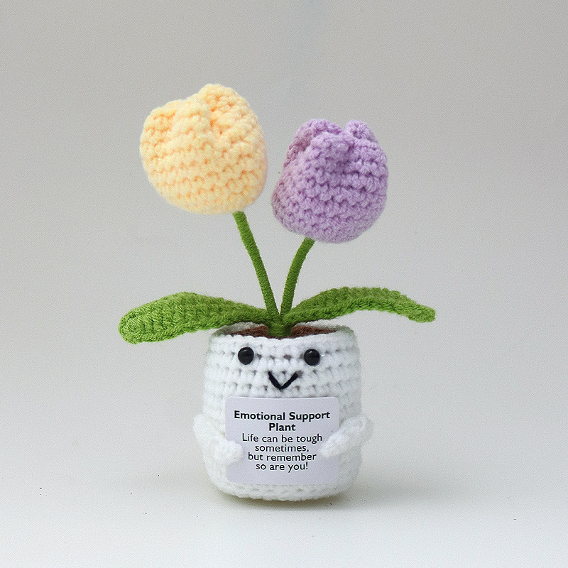 튤립 이중꽃 연황색 16+04 연보라색 새싹과 녹색 잎 48호 68 표백 화분