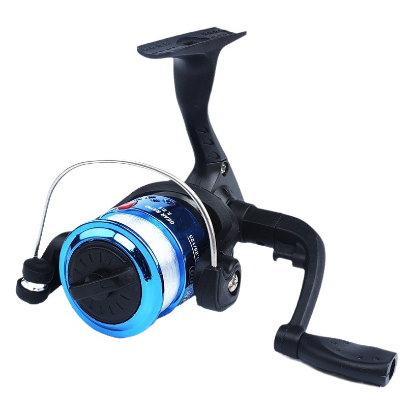 200-tipo pequeño carrete de pesca con línea rueca carrete de pesca 200 veces mango galvanoplastia con línea Cixi mar caña de pescar rueda