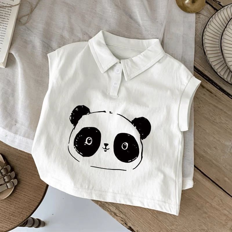 Children's cotton sleeveless summer top, stylish new style, boys' and girls' baby shirt, short-sleeved T-shirt