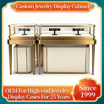 摩洛哥高端珠宝首饰展示柜台定制不锈钢烤漆柜台轻奢钟表饰品展柜