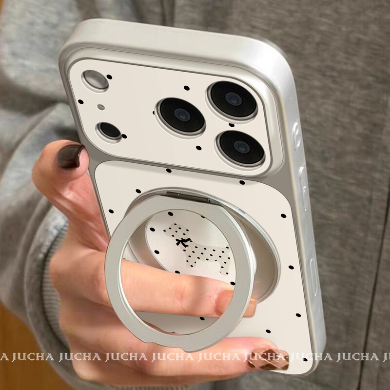 Suitable for iPhone 17 Pro Max, Apple 16, high-end phone case with stand, Korean-style new design, featuring a cute spotted puppy Suitable for iPhone 17 Pro Max, Apple 16, high-end phone case with stand, Korean-style new design, featuring a cute spotted puppy