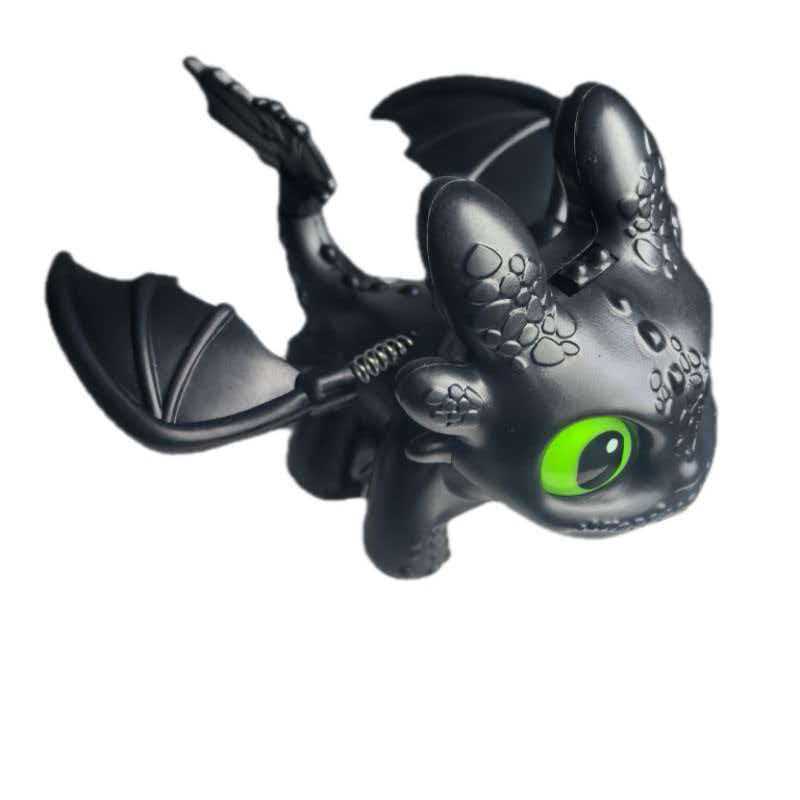 New car accessory: Toothless figure with swinging wings, sensor-activated flashing lights, eyes, keychain accessory, helmet decoration