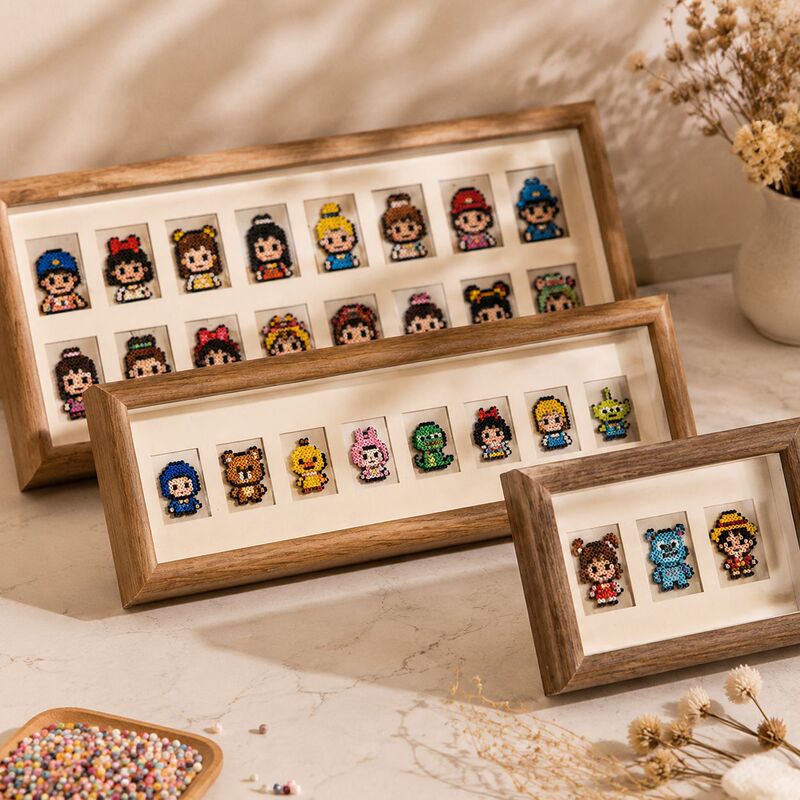 Wooden Display Frame for Bead Art, Hollow Storage Frame for Bead Art, Tabletop Storage Frame