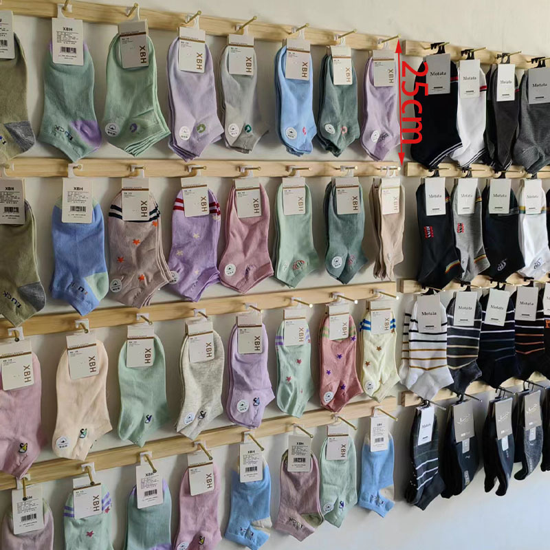 Solid Wood Sock Display Rack, Wall-Mounted Display Shelf, Anti-Fall Multi-Hanger, Jewelry Store Decoration and Storage