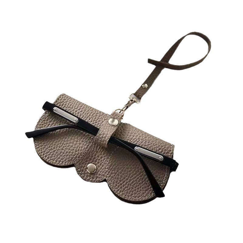 Nueva bolsa de gafas de sol pu portátil caja de gafas de sol cubierta de gafas lindas clips de gafas de mujer simple bolsa de gafas