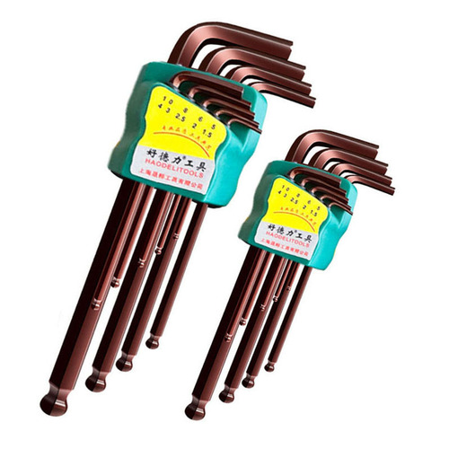 Manufacturer wholesale hexagonal wrench set ball head hexagonal 9-piece set hexagonal combination S2 hexagonal wrench