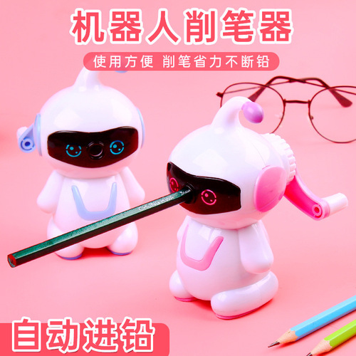 Cartoon Robot Pencil Sharpener Student Learning Supplies Wholesale Stationery Children's Pencil Sharpener Gift Gift