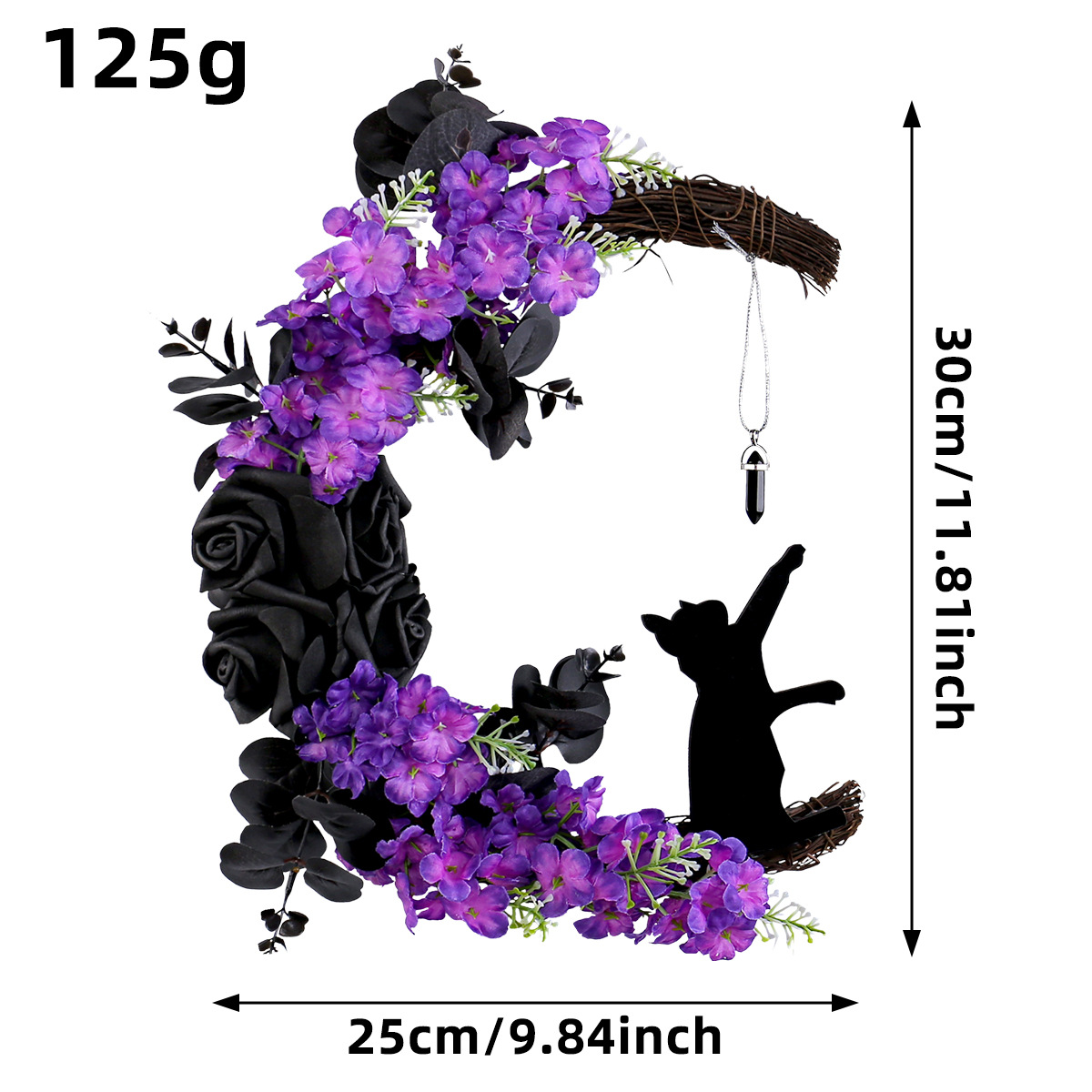 Hong Kong amor Luna Nueva gato guirnalda puerta colgante creativo Halloween simulación planta ratán anillo decoración del hogar colgante de pared