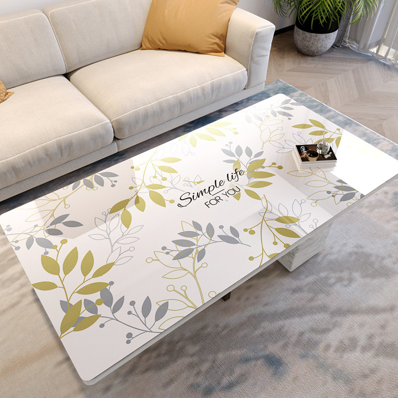 PVC Leather Printed Tablecloth Nordic Waterproof and Oil-proof Anti-scalding Coffee Table Table Mat Plastic Household Tablecloth
