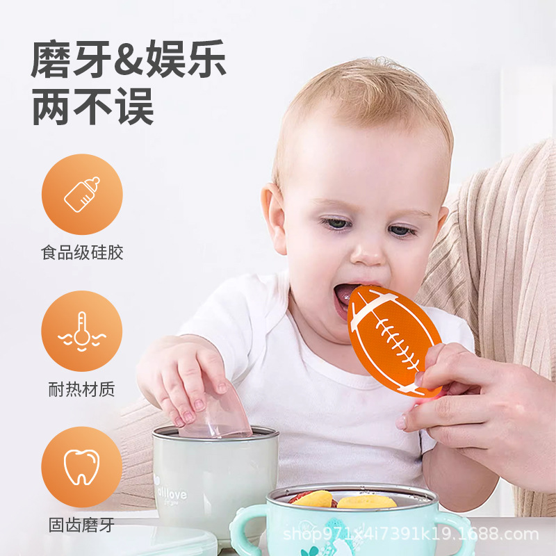Amazon transfronteriza venta caliente madre e infante diente infantil fácil de limpiar medio ambiente alimenticio dientes molares para bebés anti-comerción diente de mano