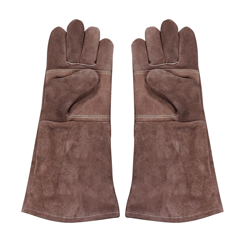 Guantes de protección laboral transfronterizos de Amazon guantes de soldadura de lana de doble cara guantes de soldadura resistentes a altas temperaturas guantes de protección de aislamiento térmico