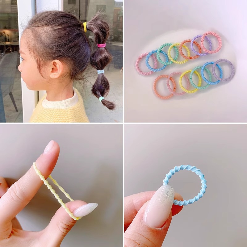 Cuerdas de cabello de color caramelo niñas no lastiman el cabello de correa de correa de correa de correa de cabello de cabello lindo para niños anillo de cabello de cuero image 3