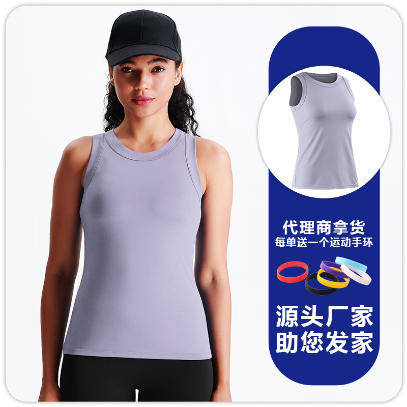 Damas yoga ensanchado brazalete chaleco deportivo en forma de I sin mangas apretada ropa de entrenamiento de maratón profesional image 10