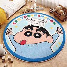 蜡笔小新圆形地毯仿羊绒不掉毛床边毯客厅垫动漫宅治愈神器可