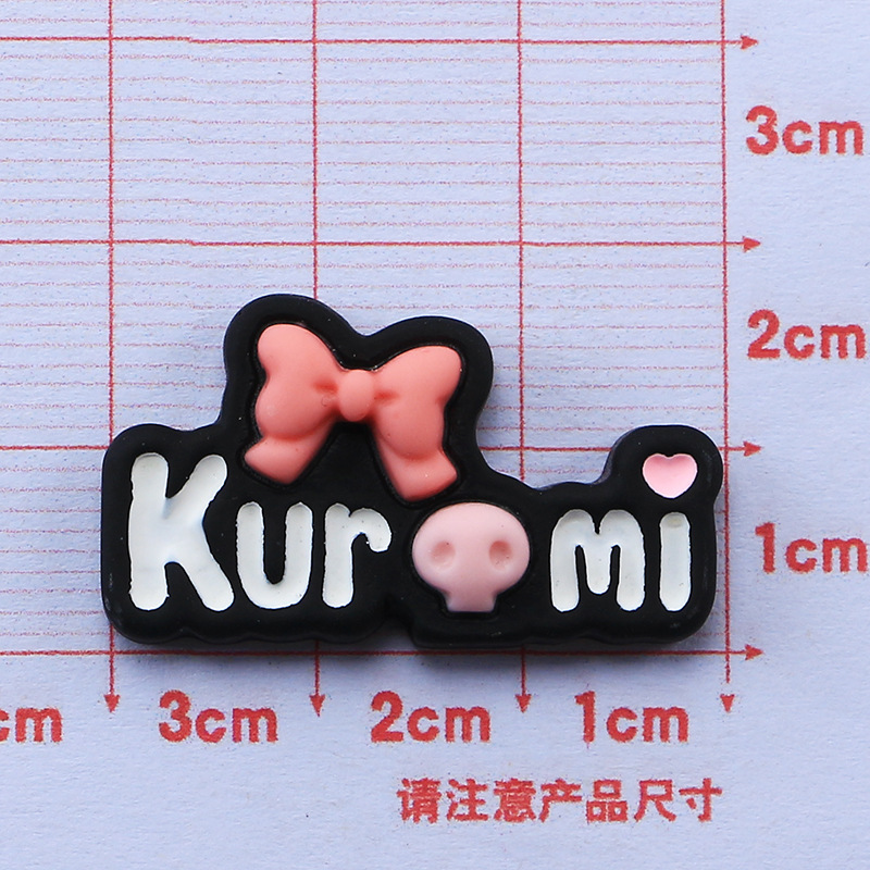 Negro y púrpura serie de dibujos animados paquete material DIY pegamento crema teléfono móvil Shell accesorios la joyería resina hecha a mano horquilla