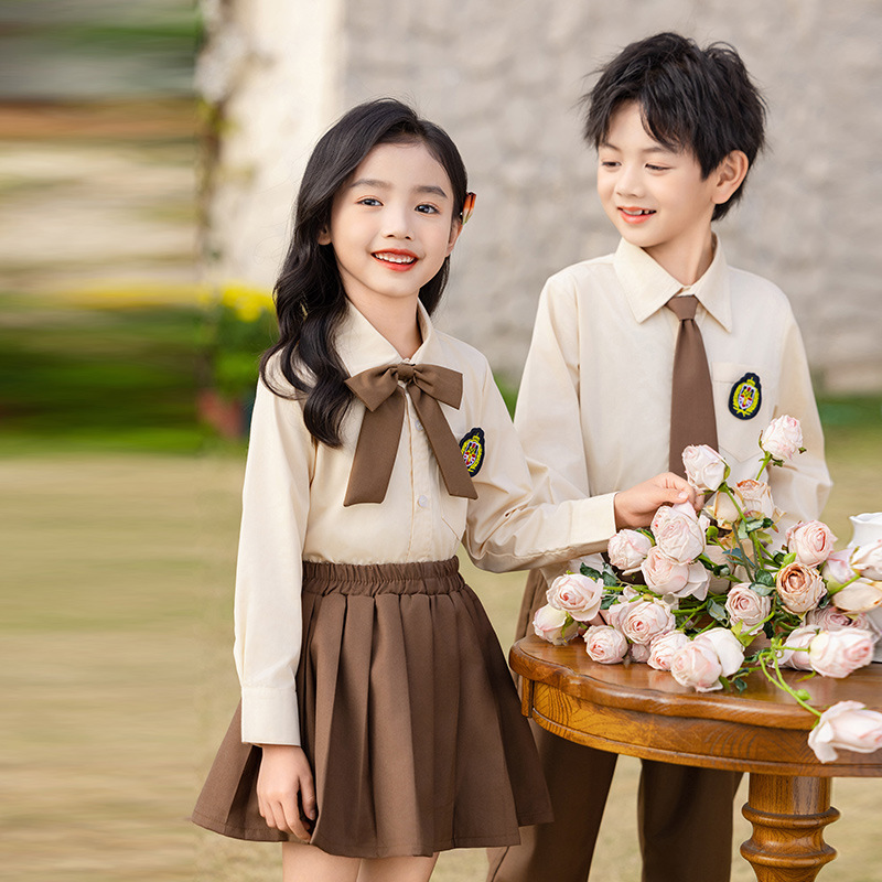 兒童英倫風合唱演出服幼兒園園服新款春秋套裝小學生校服畢業班服