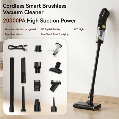 Tozsoranlar portable digital display floor mop - cy-301-brushless-high-suction-black-gold-extended-rod