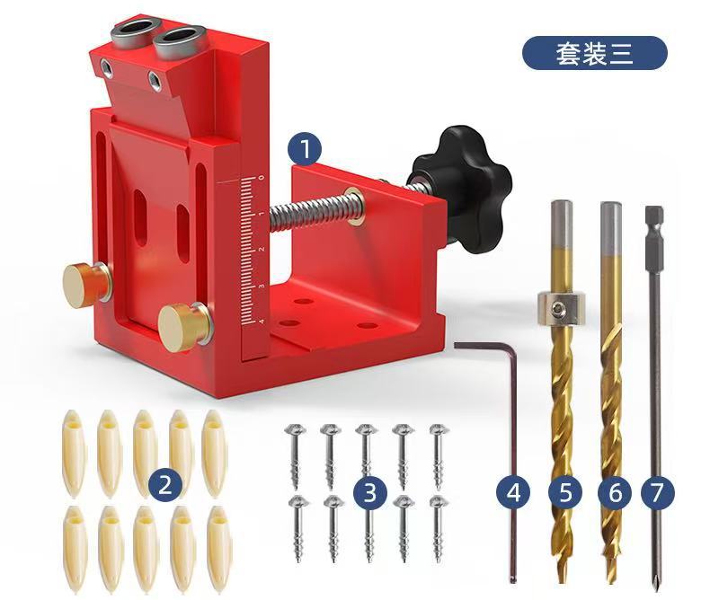 Carpintería agujero puncher ajustable oblicuo localizador agujero madera perforación hardware herramienta gabinete Placa de aleación de aluminio