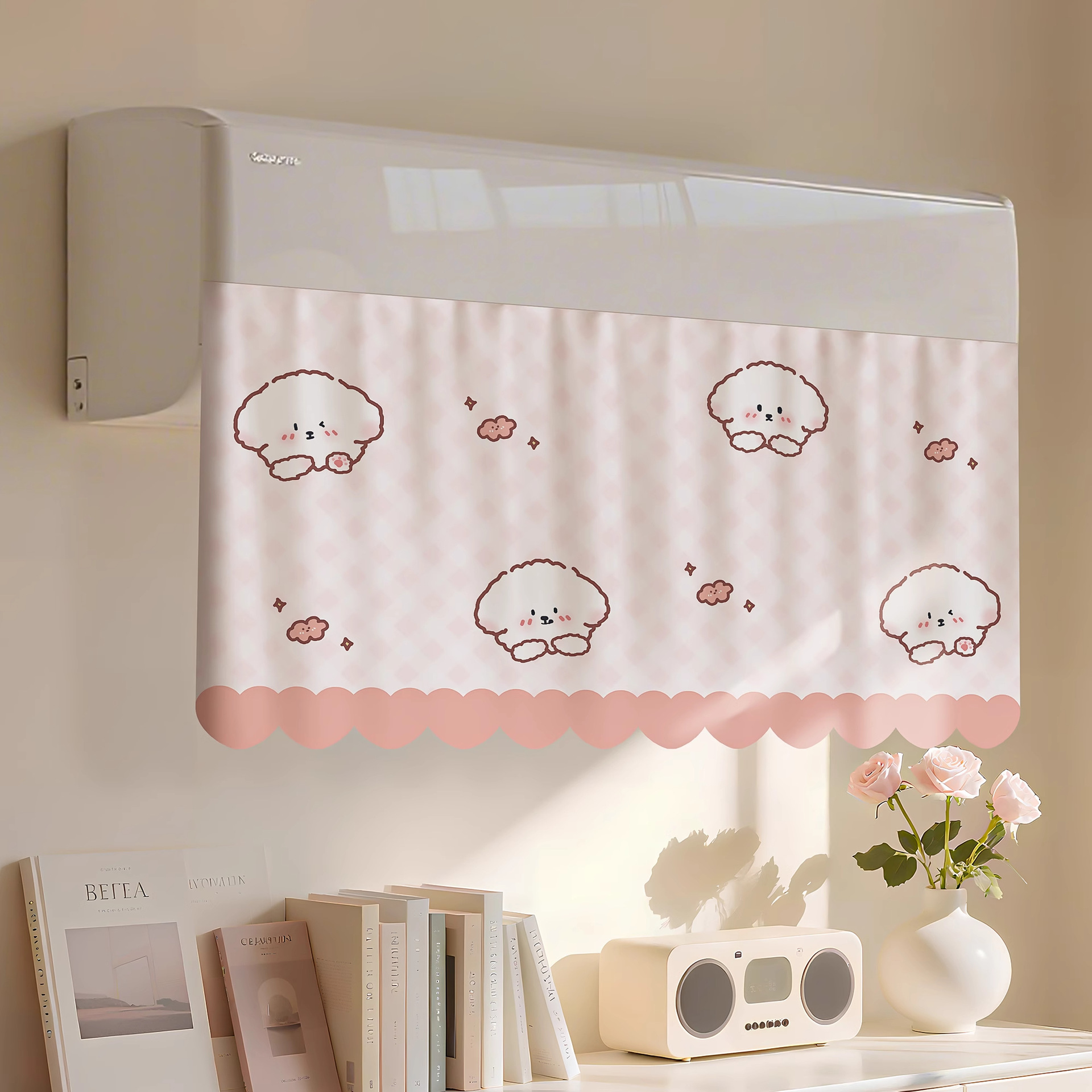 Cortina del parabrisas del aire acondicionado, anti-soplado directo, parabrisas para bebés de confinamiento, salida de aire universal colgante, artefacto de la cubierta de aire acondicionado