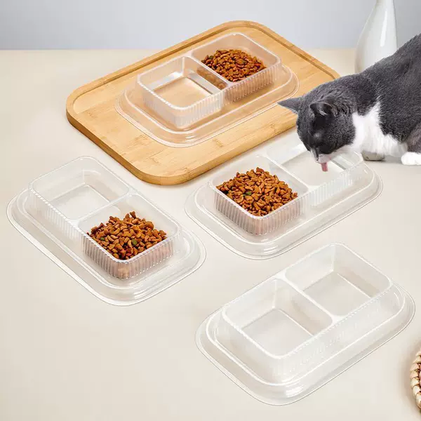 Practical Cat Bowl Two-In-One Disposable Outdoor Stray Cat Feeding Box Cat Rice Bowl Drinking Water Anti-Ant