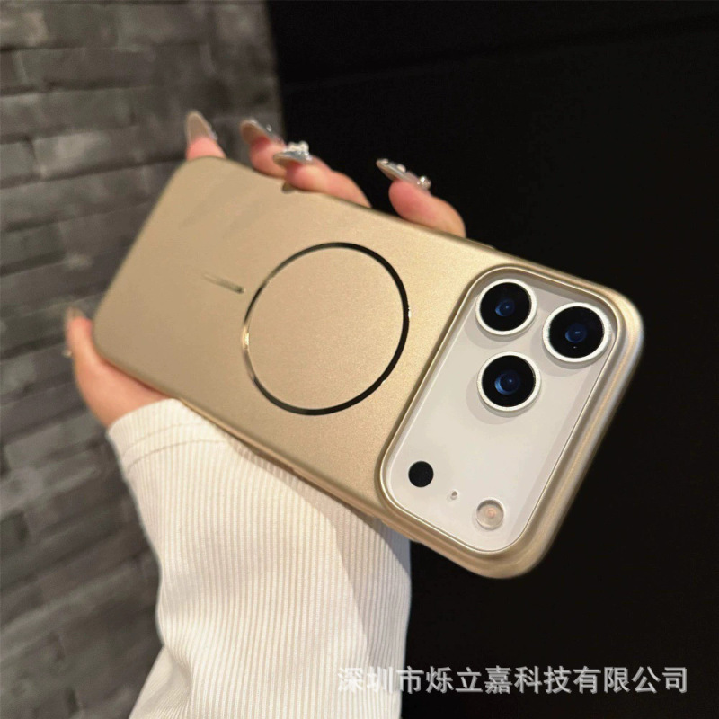 适用iPhone17磨砂金属漆磁吸手机壳苹果16PROMAX超薄PC全包保护套|undefined