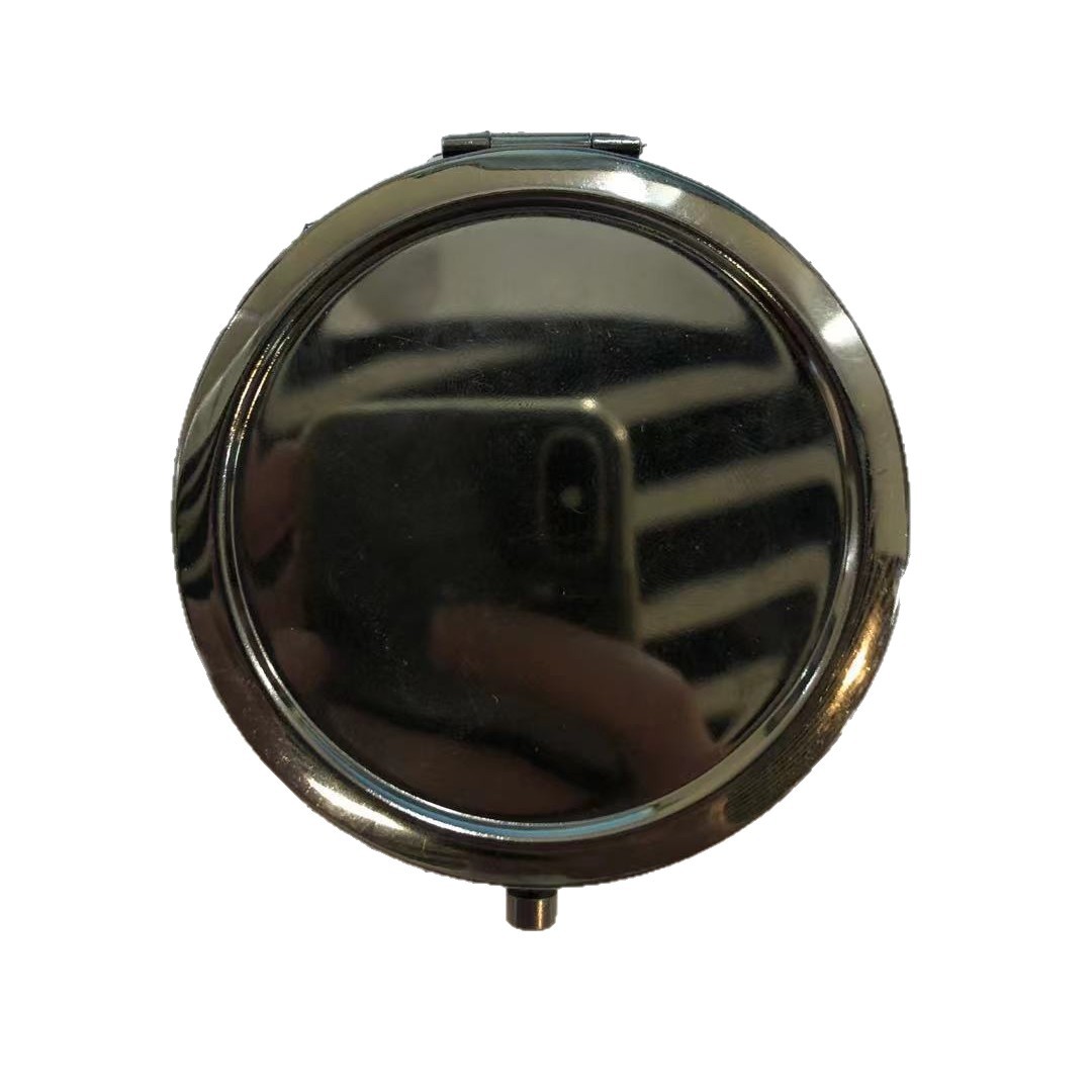 Moda creativa espejo de metal redondo espejo de bala espejo plegable de doble cara parche diamante flash comercio exterior personalizado espejo de maquillaje prepucio