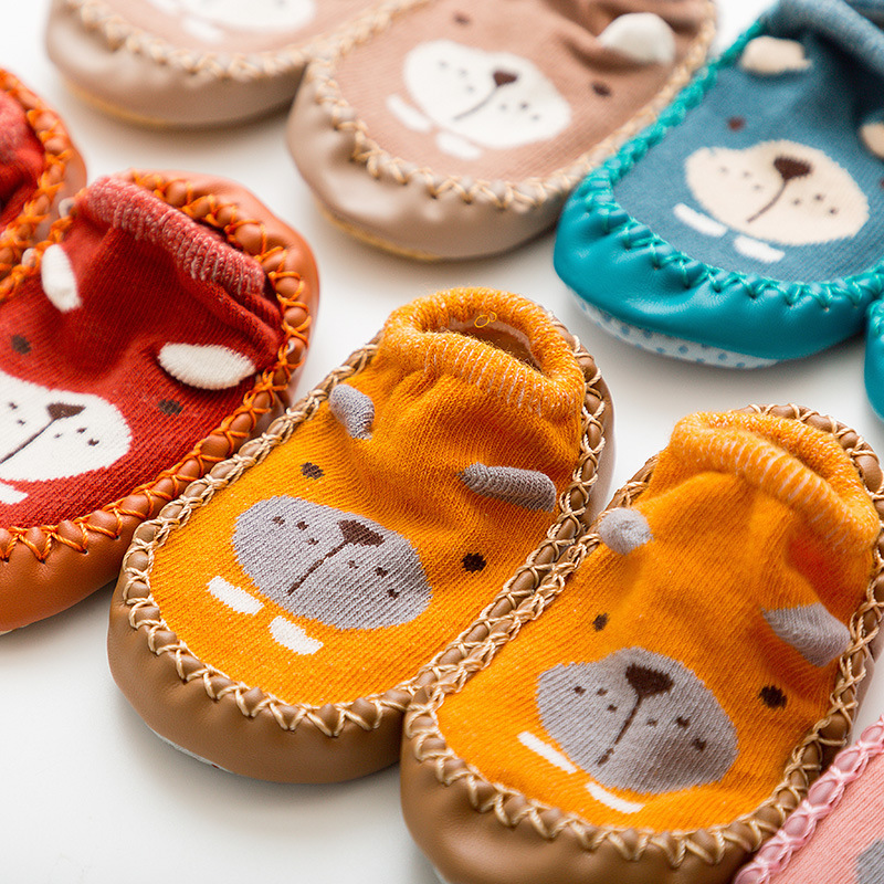 21春秋新款儿童袜子卡通男女宝宝地板袜学步点胶软底防滑婴儿鞋