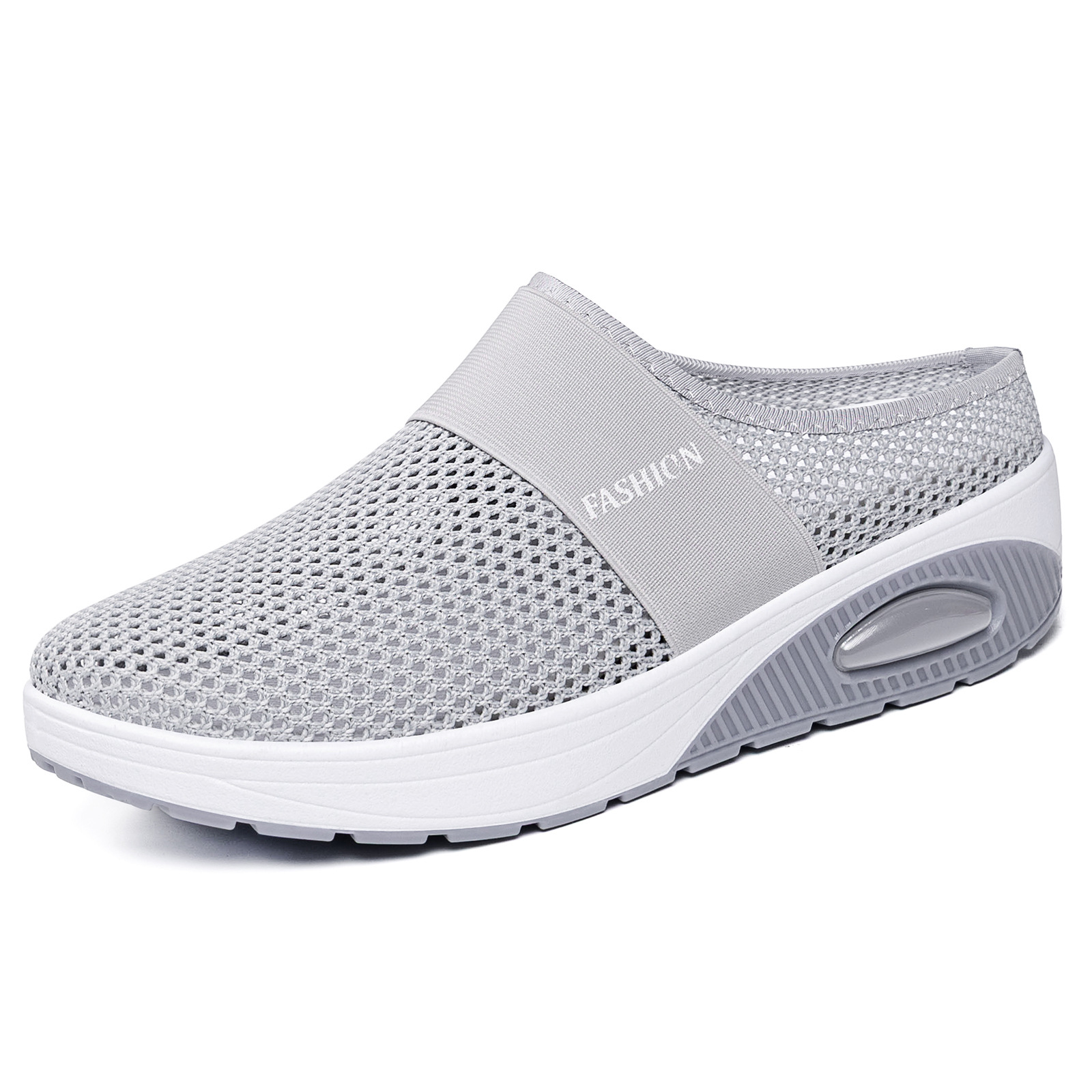 2026 nuevo verano transfronterizo sin tacones rocantes zapatos de mujer suela gruesa ligera con almohadilla de aire zapatos de malla transpirables zapatos de mujer