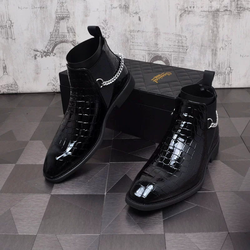 Молодежный тренд мужские короткие кожаные сапоги челси короткие сапоги британский стиль