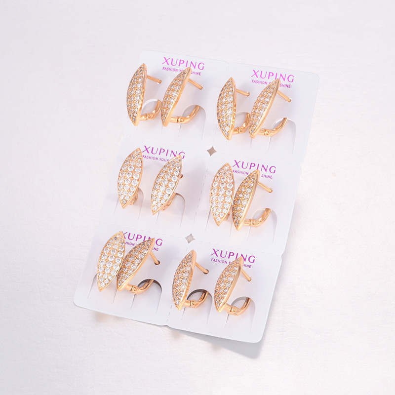 Aretes de Hebilla tipo Hoja de Aleación para Mujer