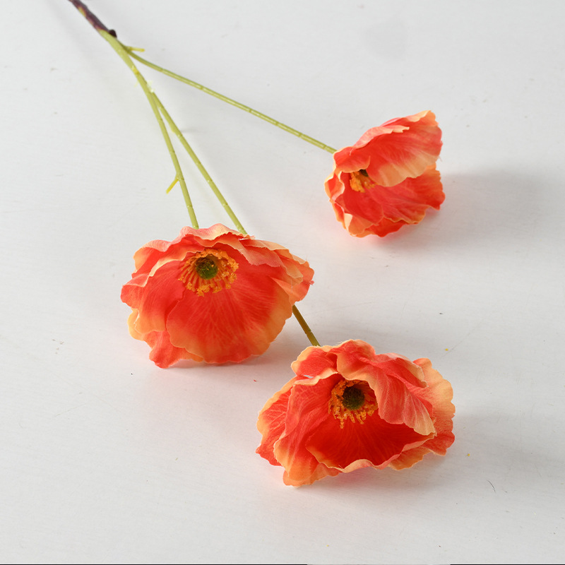 Simulación de flores de amapola 3D retrógrado pinturas al óleo de yu belleza flores falsas bodas decoración de hotel flores artificiales