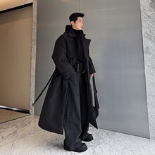 冬季秀款巴黎shi家oversize廓形加厚双排亚黑长款棉服W0671 5245