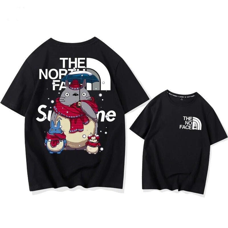 2024 European and American Series New North Face Cartoon Letter Printing Trendyy Short-Sleeved Men's and Women's T-Shirts