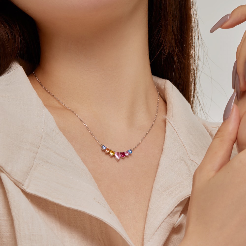 13g Weight Zircon Inlay Material Necklace Classification cable chain Chain Type 1 Piece Quantity Daily, Street Occasion 925 Sterling Silver Material Water Droplets, Heart Shape, Butterfly Pattern Women's Gender Inlay Design Simple Style Style 925 Sterling Silver Zircon Cable Chain Inlay Water Droplets Heart Shape Butterfly Necklace 14