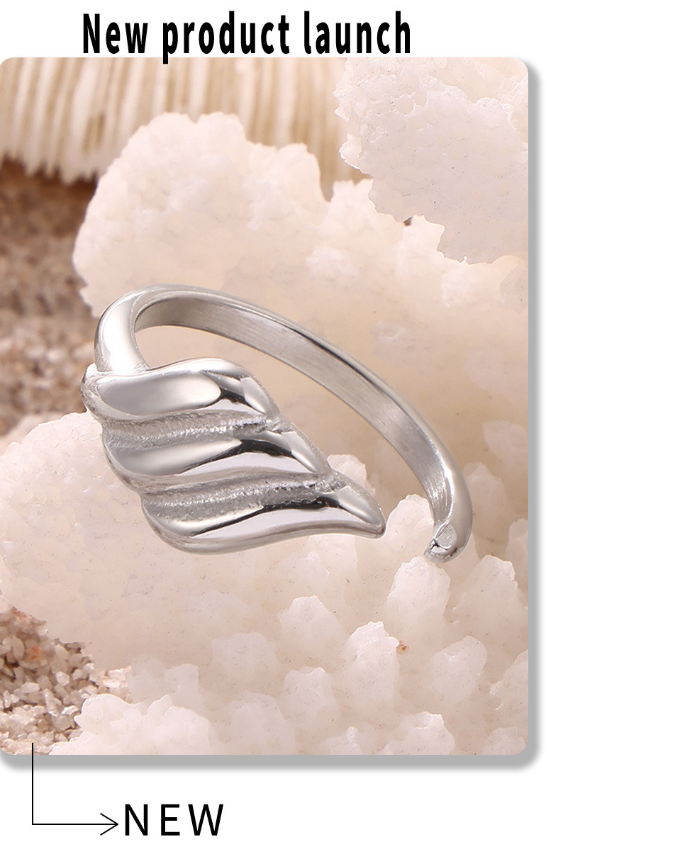 Light Luxury Style Geometric Texture Open Ring, Women's Titanium Steel Niche, Light Luxury Feeling, Adjustable Bracelet_voghion.com