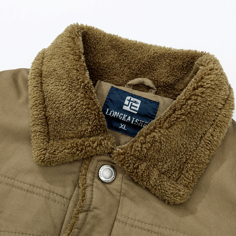 Street Trend 2024 Neue Winter Plüsch Up Kragen Casual Loose Vielseitig Mantel Hübsche Herrenjacke_voghion.com