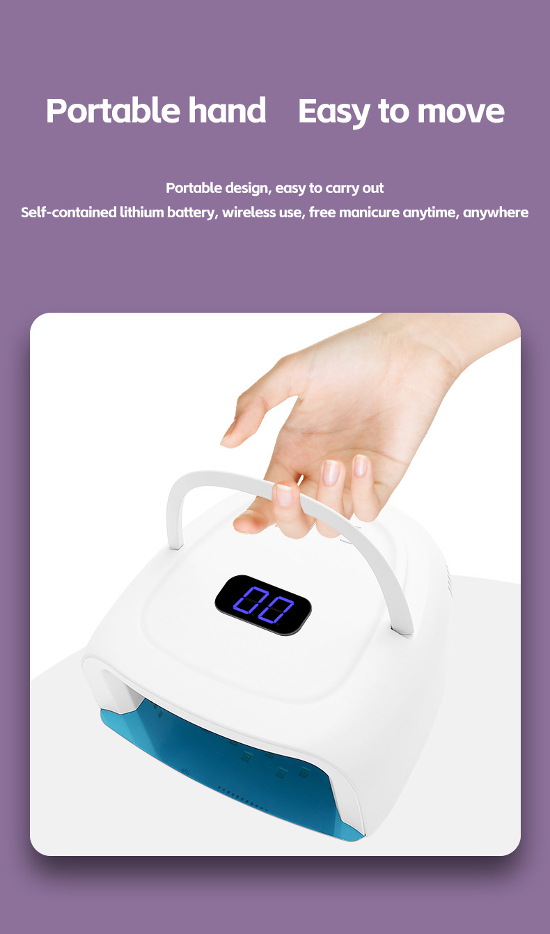 Nail lamp 60W wireless, 42 LED beads, gel drying