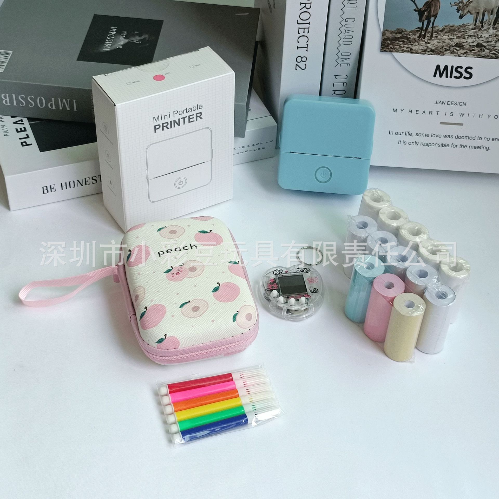 X6 블루 + 감열지 5개 + 접착지 5개 + 색종이 3개 + 색펜 + 가방 + 전자 애완동물