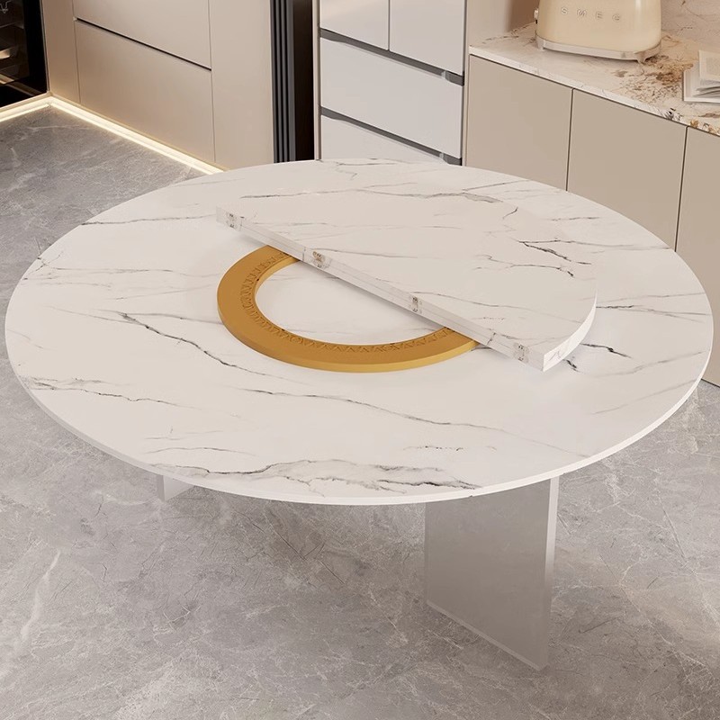 [white marble pattern] quadruple 2.0m + 1.4m folded turntable + electric track with power bank