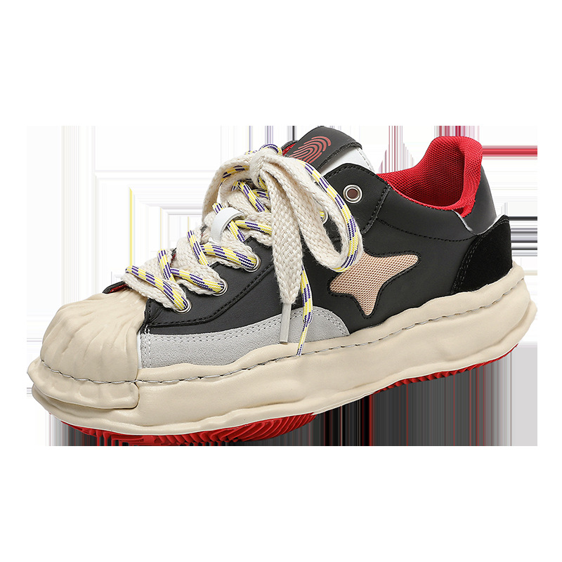 Nouveau design de niche : Sanyuan Kangyu Shell Head Dissolved Korean Thick Sole Sports et Casual Lace up Board Shoes pour hommes_voghion.com