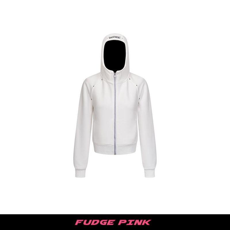 Fudge Pink 25秋季New美式辣妹个性刺绣YKK拉链连帽卫衣开衫|undefined