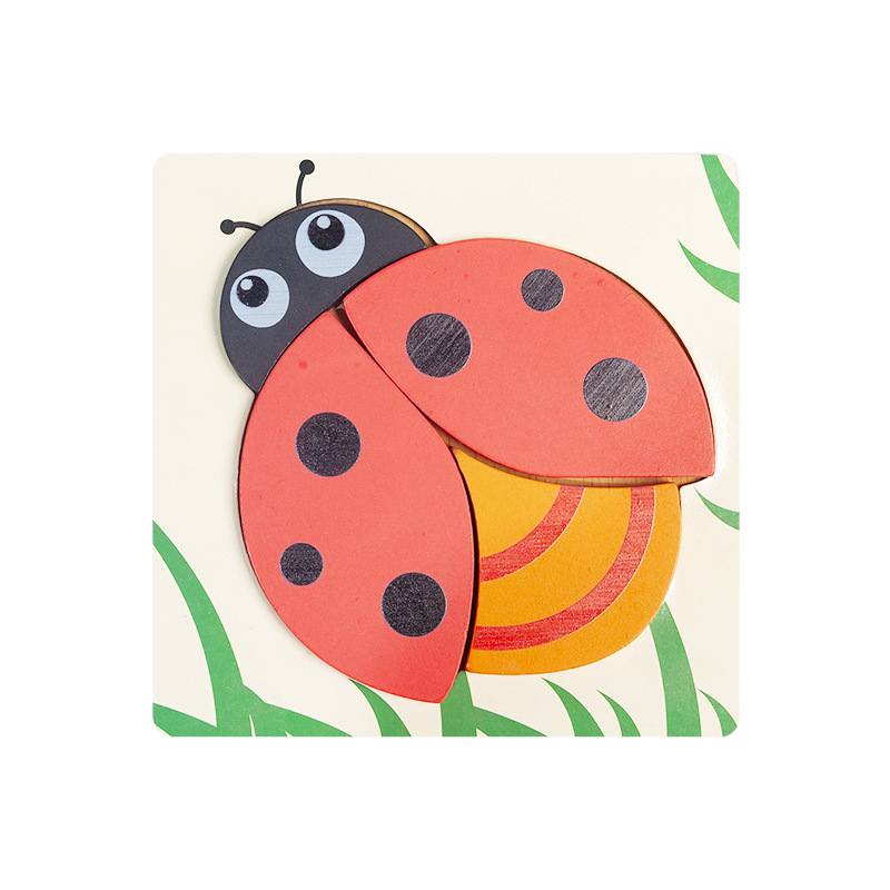 Kindergarten bebé rompecabezas de madera tridimensional juego de rompecabezas 1-3 educación temprana bebés y niños y niñas juguetes