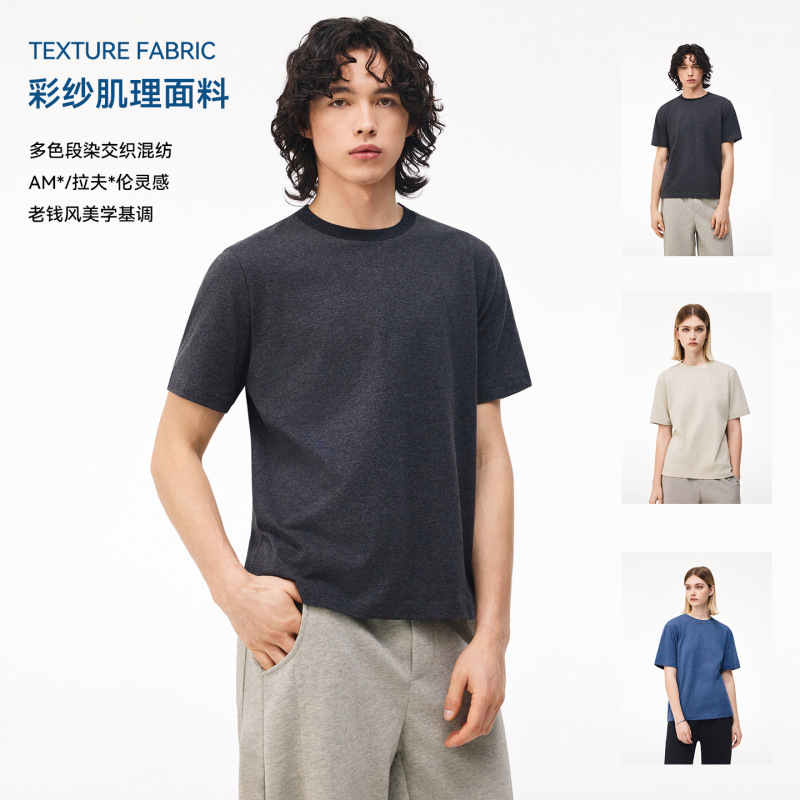 Lafu Rl Color Yarn Texture Pure Cotton Soft Round Neck Tee Casual Work Clothing Short-Sleeved T-Shirt Summer New Style for Men and Women Lafu Rl Color Yarn Texture Pure Cotton Soft Round Neck Tee Casual Work Clothing Short-Sleeved T-Shirt Summer New Style for Men and Women