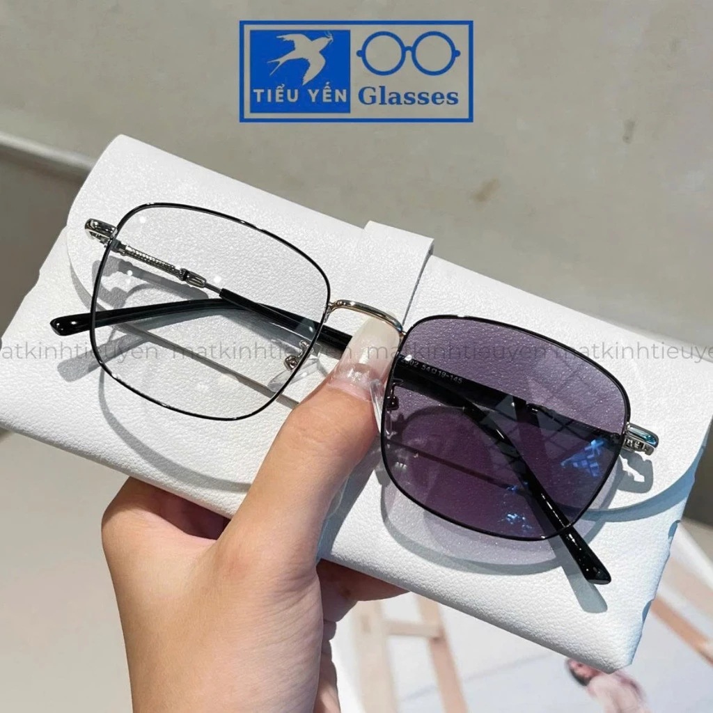 Marco transfronterizo venta caliente fotosensible gafas de color metálico anti-luz azul D conducir marco grande cara pequeña miopía puede asignar grados