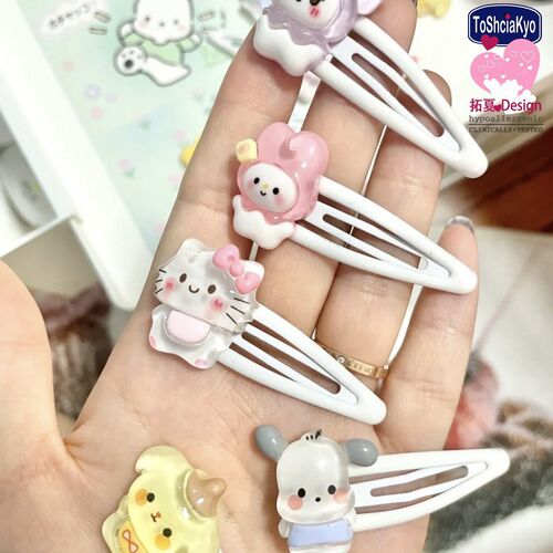 58# Cute Sanrio bb clip Pacha dog Kurome ins cartoon hair clip student girl heart bangs clip