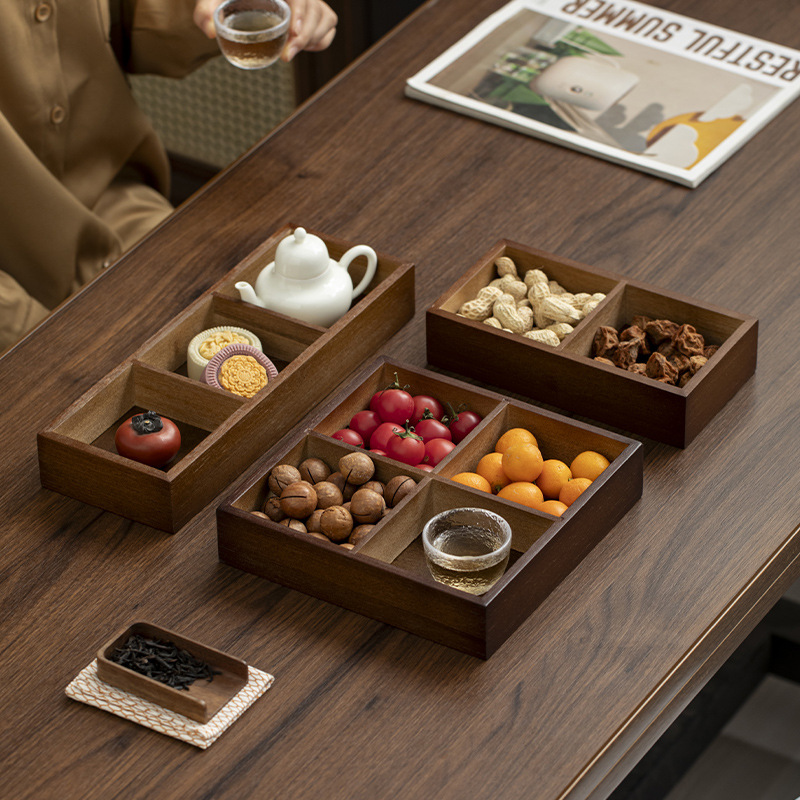 New Household Nut Pastry Storage Tray Tea Snack Tray Tea Brewing Snack Platter Snack Fruit Tray Storage Grid